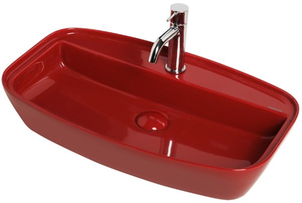 Smanni Fang 67 Çanak Lavabo 67x40 Cm Kiremit Kırmızı.